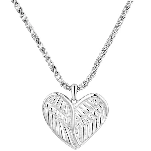 Memorial Message and Personalized Angel Wings Necklace - Image 2