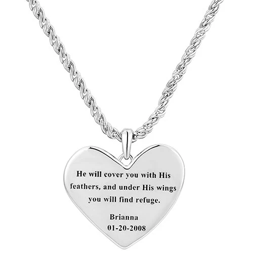 Memorial Message and Personalized Angel Wings Necklace - Image 3