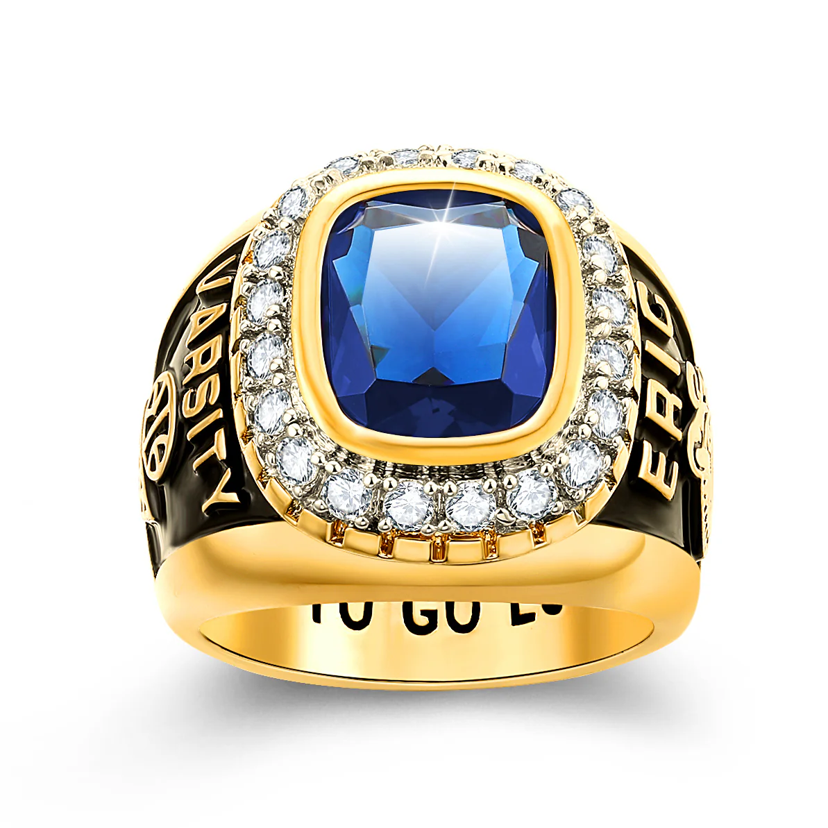 Men's 14K Gold Plated CZ Encrusted Class Ring