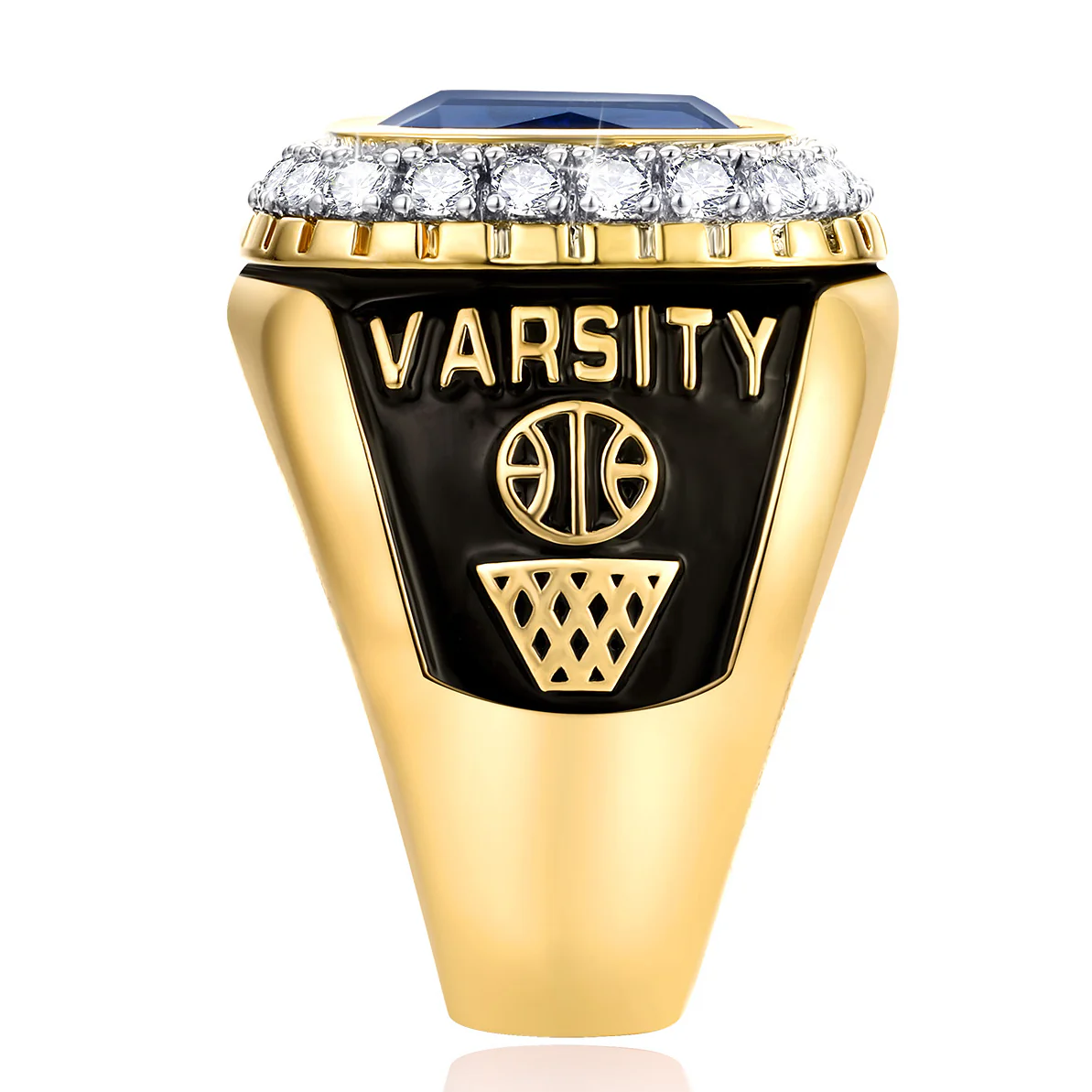 Men's 14K Gold Plated CZ Encrusted Class Ring - Image 4