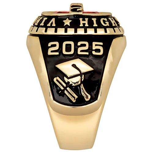 Men's 14K Gold Plated Personalized-Top Traditional Class Ring - Image 4