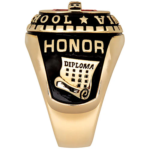 Men's 14K Gold Plated Personalized-Top Traditional Class Ring - Image 5