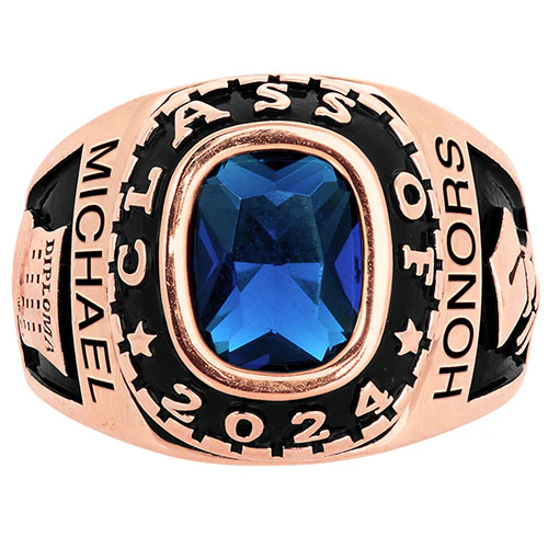 Men's 14K Rose Celebrium Birthstone 2024 Class Ring - Image 2