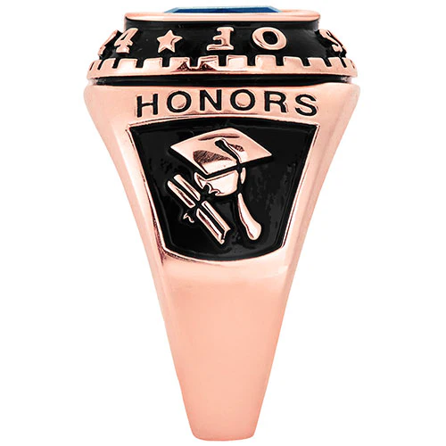 Men's 14K Rose Celebrium Birthstone 2024 Class Ring - Image 4