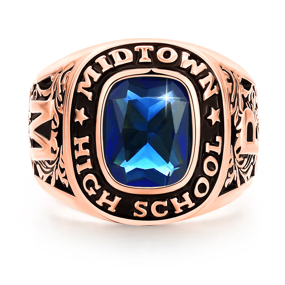 Men's 14K Rose Gold Plated CELEBRIUM Large Traditional Class Ring - Image 2