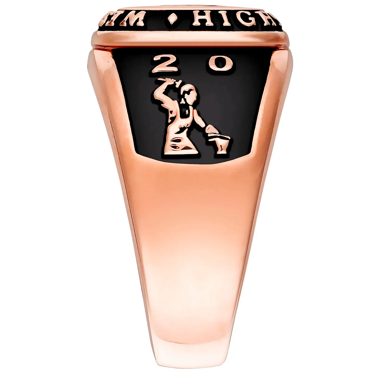 Men's 14K Rose Gold Plated Multiple Graphics Traditional Class Ring - Image 3