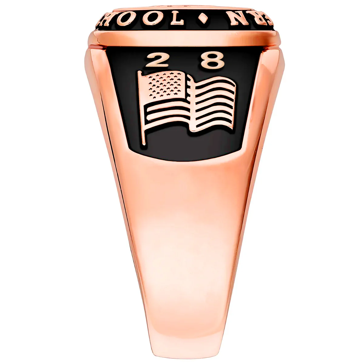 Men's 14K Rose Gold Plated Multiple Graphics Traditional Class Ring - Image 4