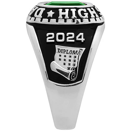 Men's CELEBRIUM Traditional Cushion Birthstone Class Ring - Image 3