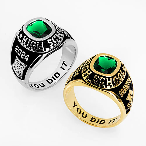 Men's CELEBRIUM Traditional Cushion Birthstone Class Ring - Image 7