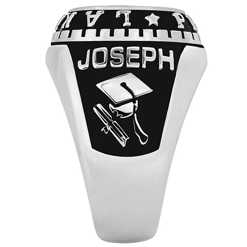Men's CELEBRIUM Traditional Oval Stone Class Ring - Image 4