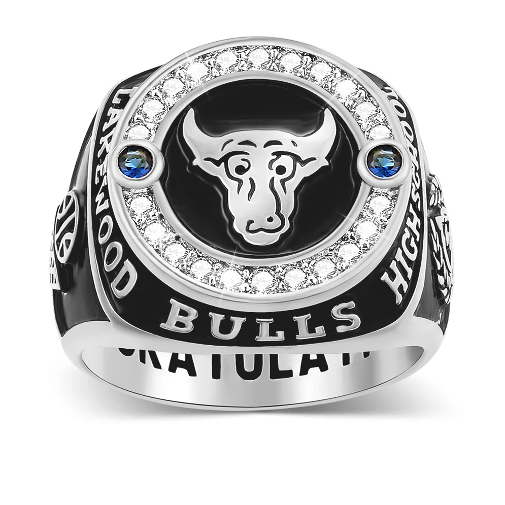 Men's CZ Multiple Graphics Traditional Birthstone Class Ring