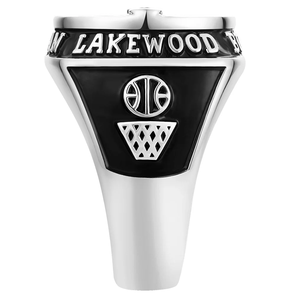 Men's CZ Multiple Graphics Traditional Birthstone Class Ring - Image 4