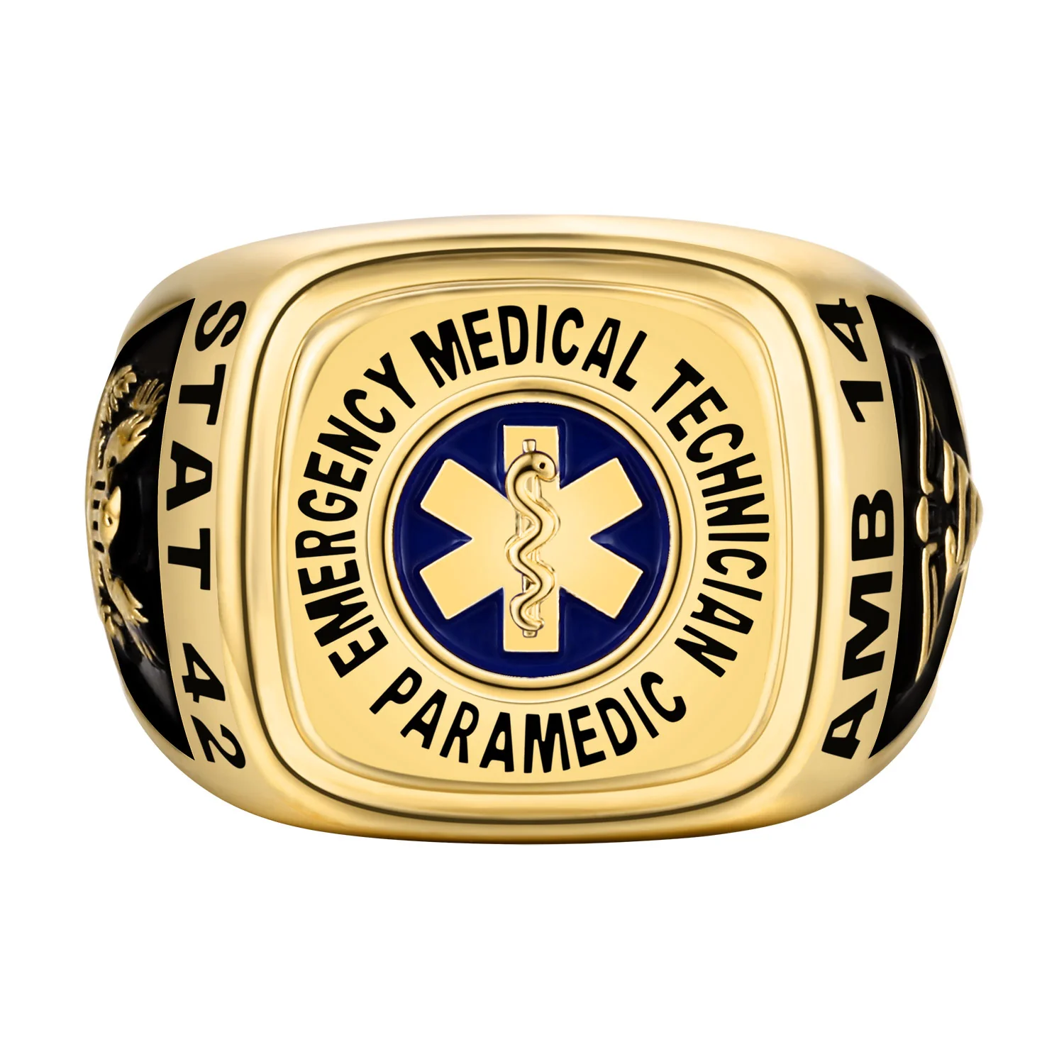 Men's Gold over Sterling EMT First Responder Ring - Image 2