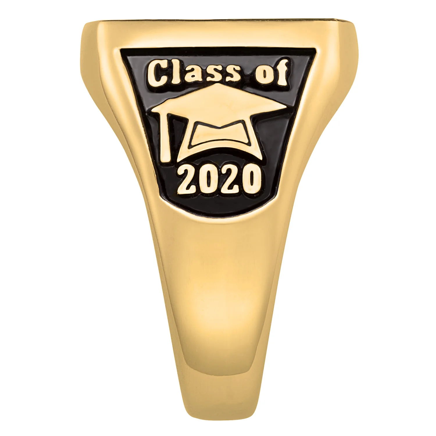 Men's 14K Gold over Sterling Rectangle Signet Class Ring - Image 4