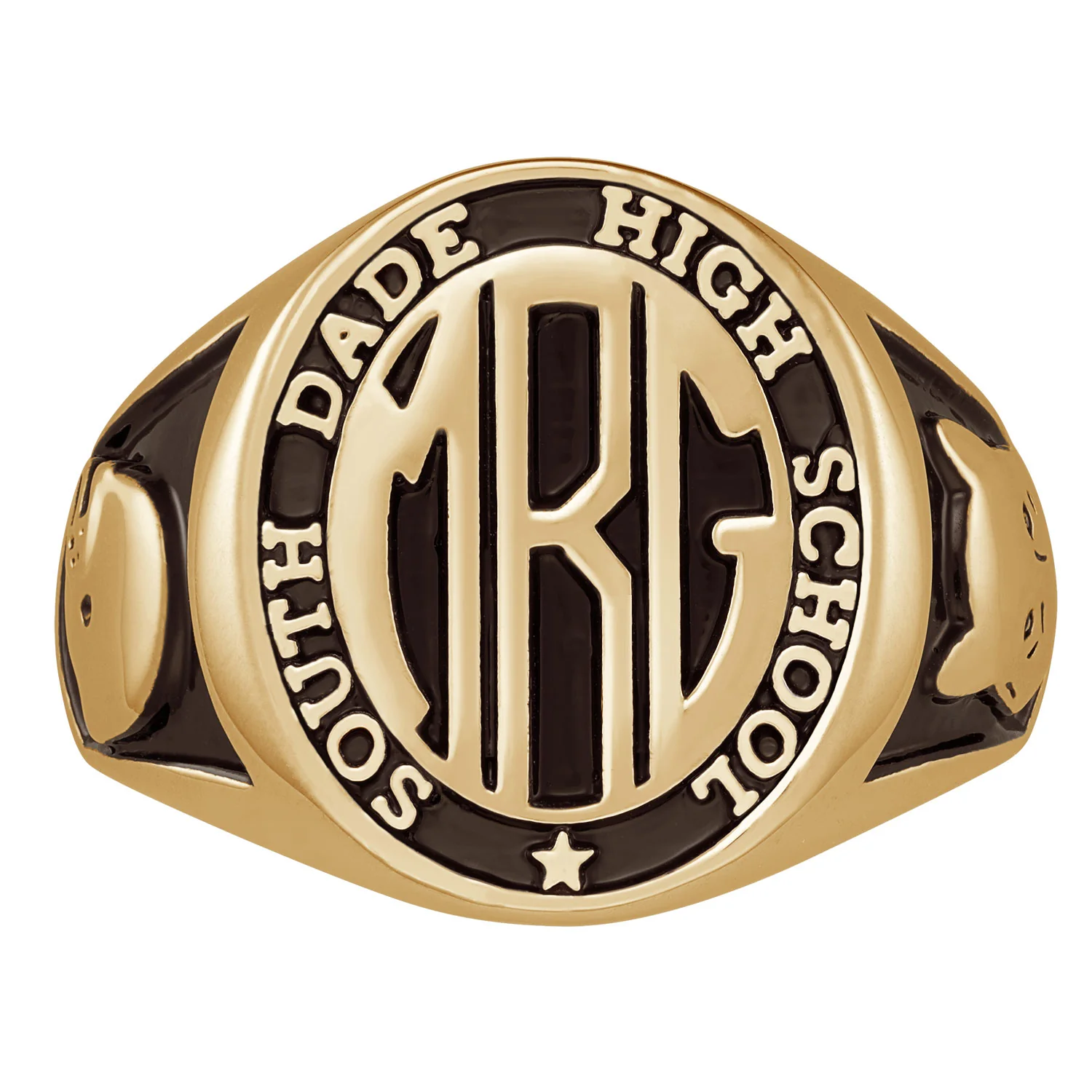 Men's 14K Gold over Sterling Signet Oval Class Ring - Image 2
