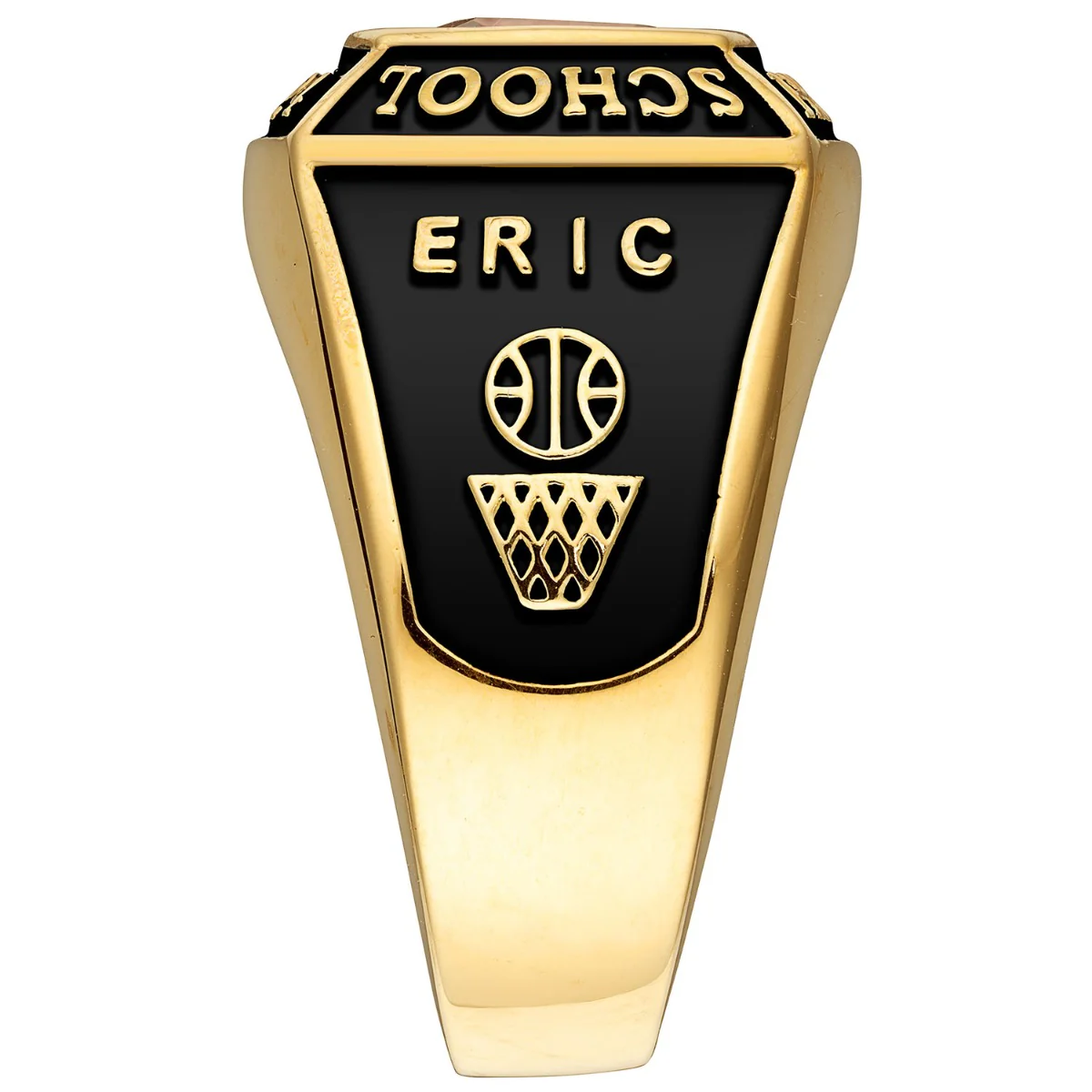 Men's Gold over Sterling Traditional Square Birthstone Class Ring - Image 4