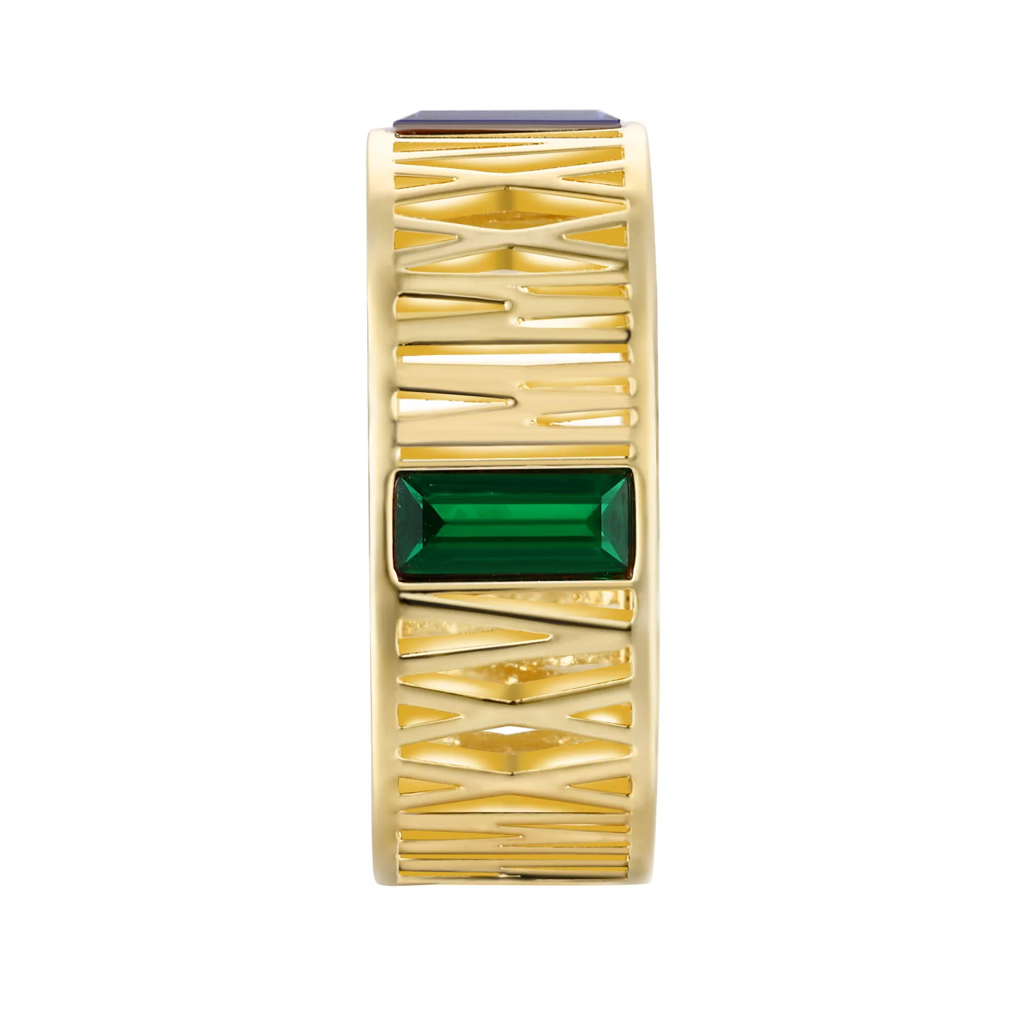 Men's Gold Plated CELEBRIUM Roman Numeral 2025 Birthstone Class Ring - Image 3