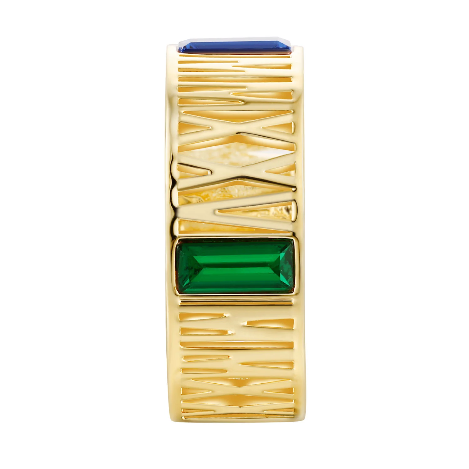 Men's Gold Plated CELEBRIUM Roman Numeral 2025 Birthstone Class Ring - Image 4