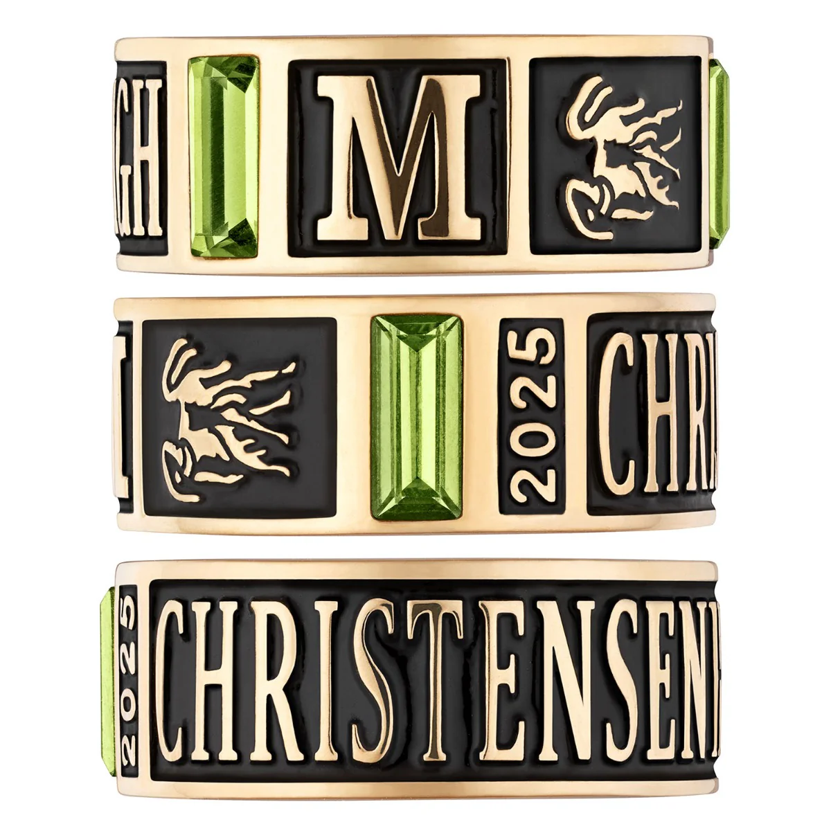 Men's 14K Gold Plated Decorated Band Class Ring - Image 3
