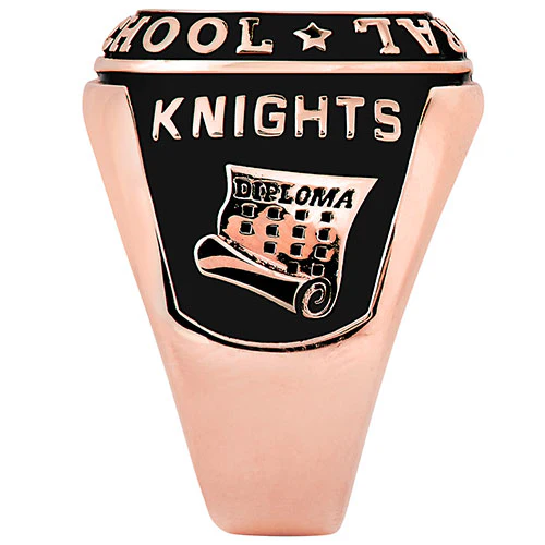 Men's Rose Gold CELEBRIUM Double Row Traditional Class Ring - Image 5