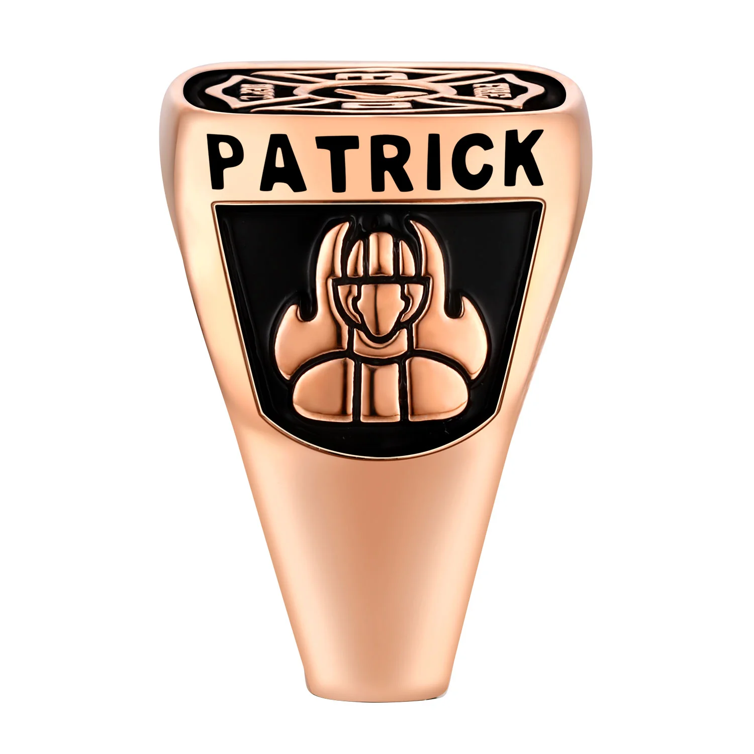 Men's Rose Gold Celebrium Fire Dept First Responder Ring - Image 3