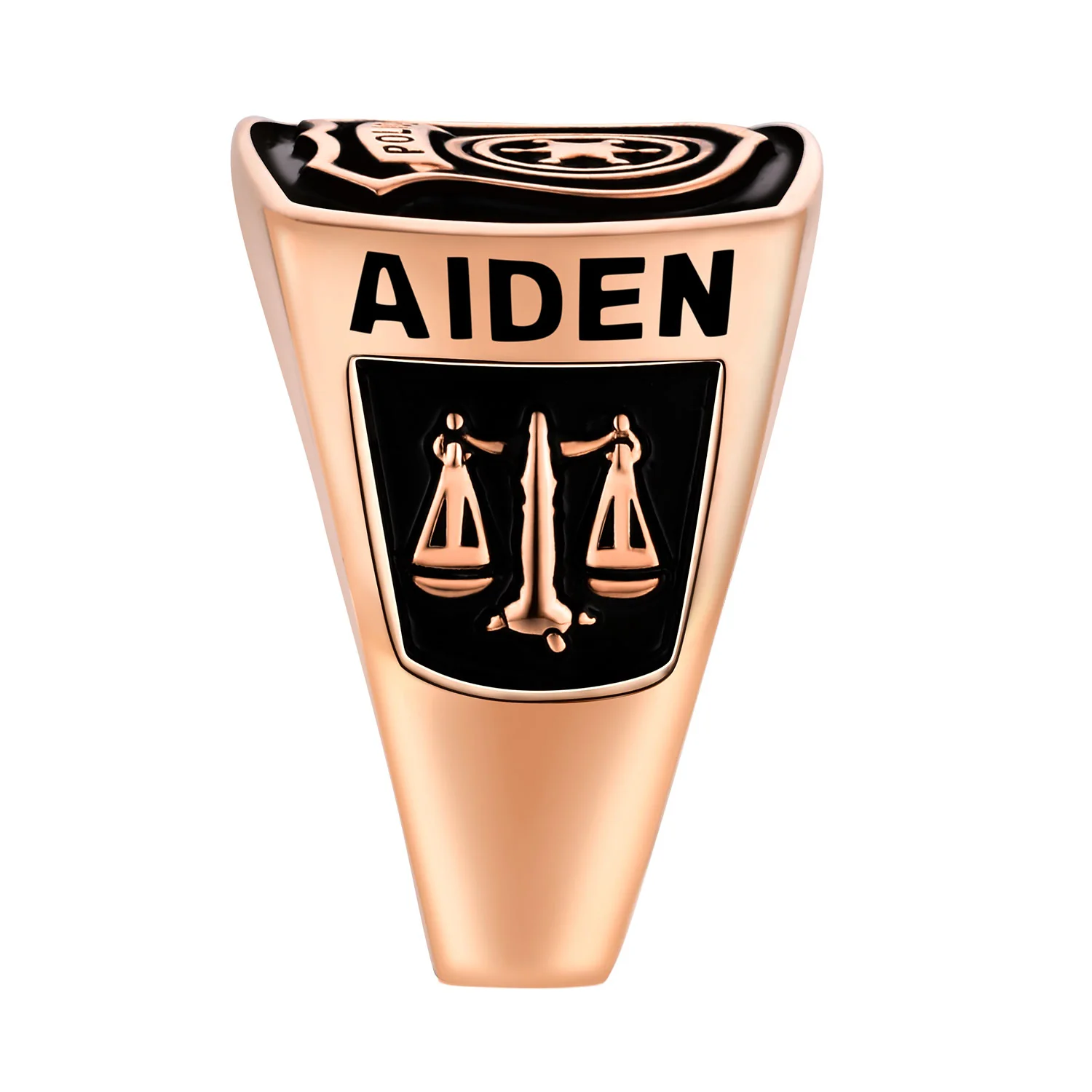 Men's Rose Gold Celebrium Police First Responder Ring - Image 3