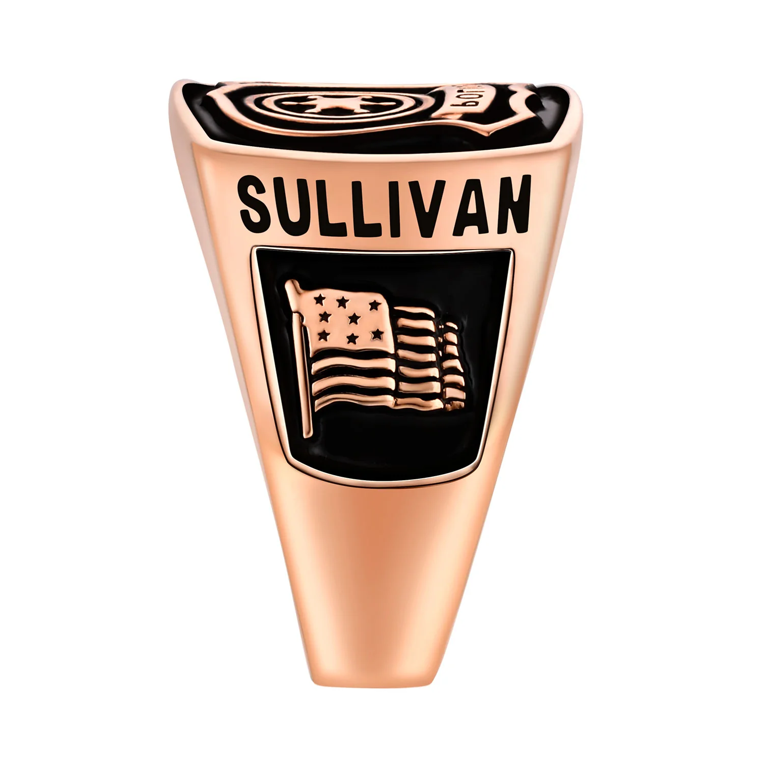 Men's Rose Gold Celebrium Police First Responder Ring - Image 4