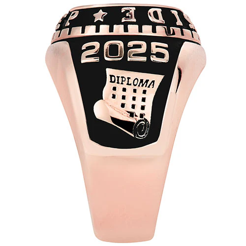 Men's Rose Gold CELEBRIUM Traditional Oval Stone Class Ring - Image 5