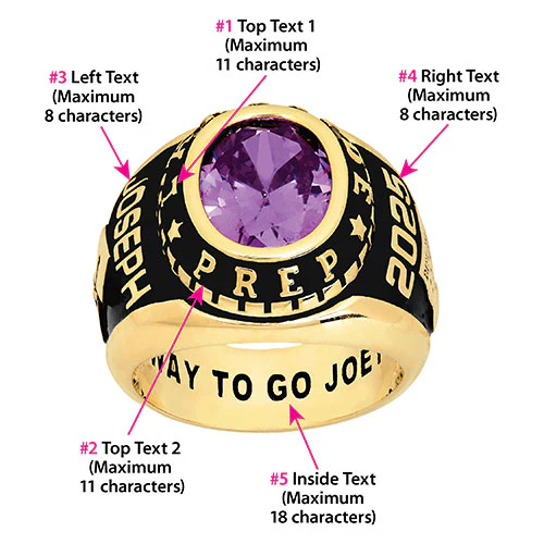 Men's Rose Gold CELEBRIUM Traditional Oval Stone Class Ring - Image 6