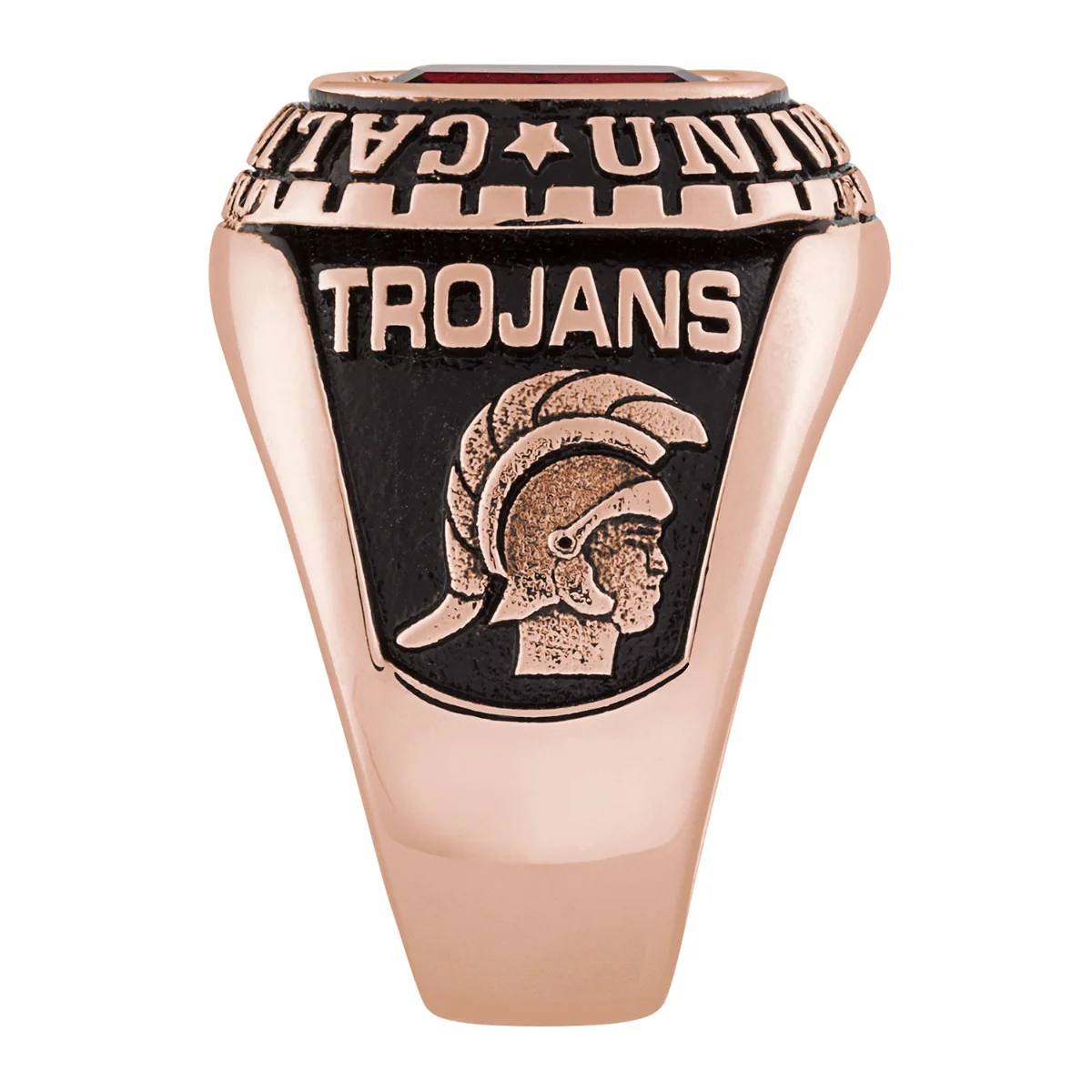 Men's 14K Rose Gold over Sterling Large Traditional Birthstone Class Ring - Image 3