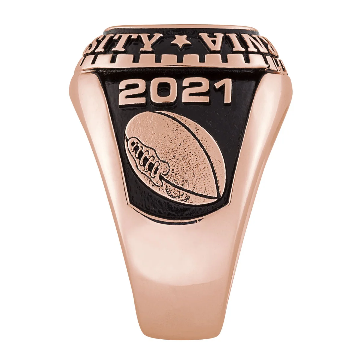 Men's 14K Rose Gold over Sterling Large Traditional Birthstone Class Ring - Image 4