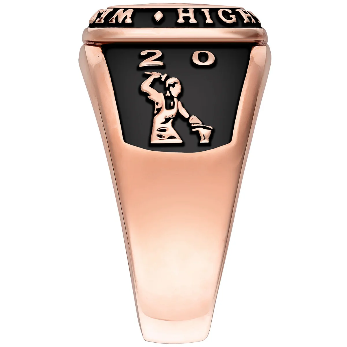 Men's 14K Rose Gold over Sterling Multiple Graphics Traditional Class Ring - Image 3