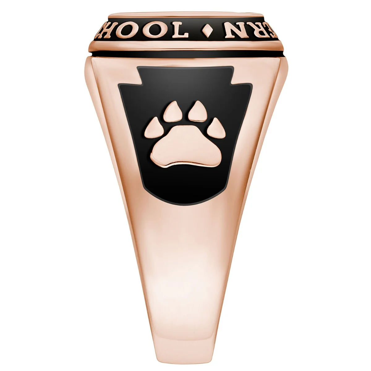 Men's 14K Rose Gold over Sterling Traditional Cushion Birthstone Class Ring - Image 4