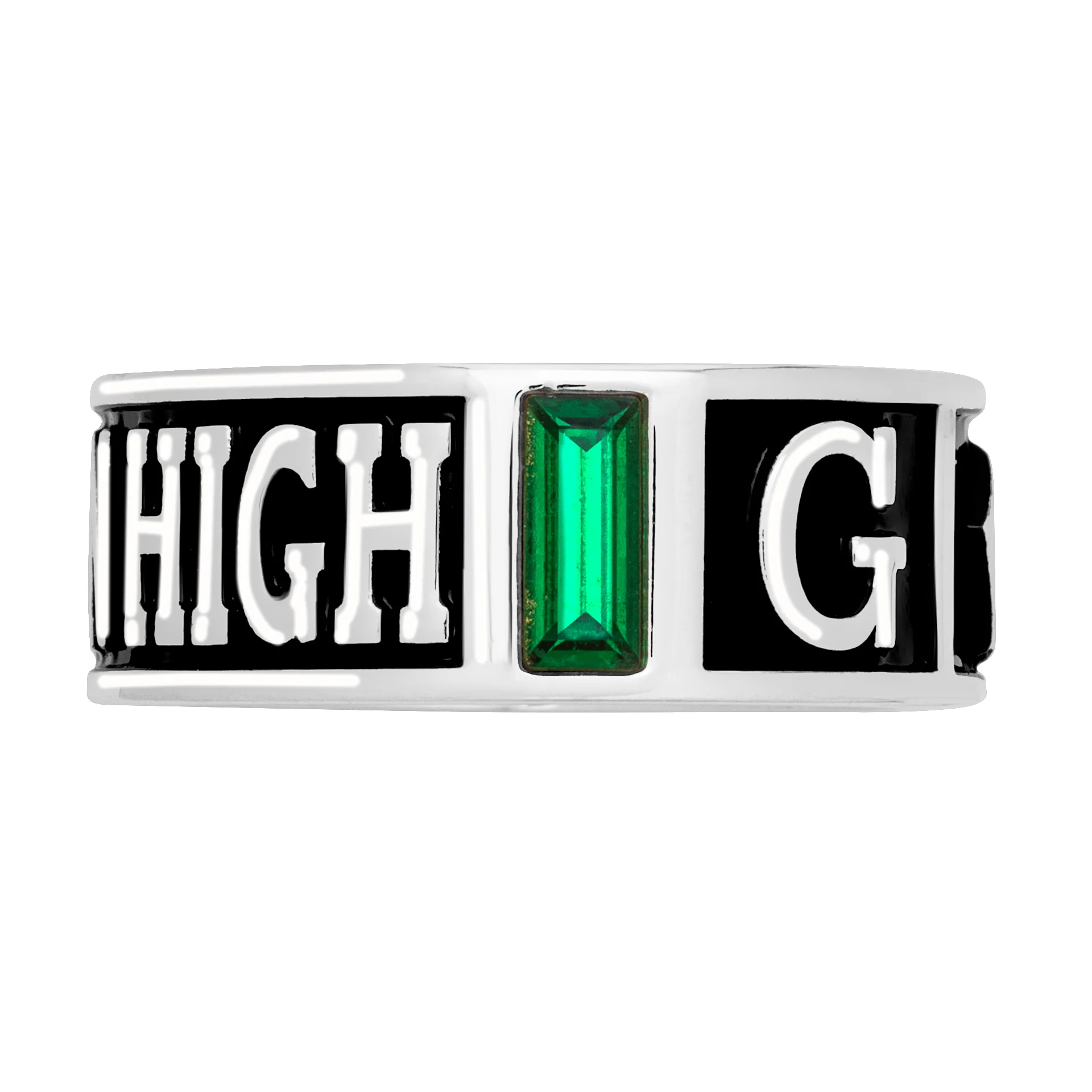 Men's Silver Plated Decorated Band Class Ring - Image 4