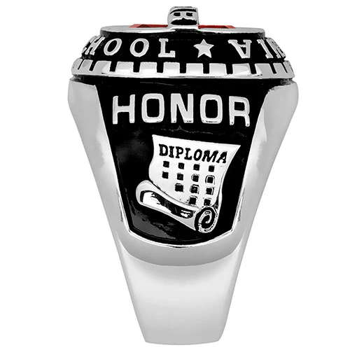 Men's Silver Plated Personalized-Top Traditional Class Ring - Image 5