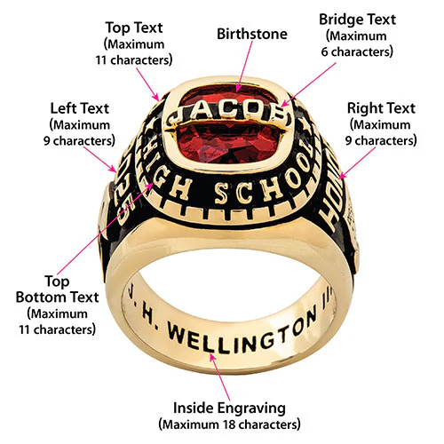 Men's Silver Plated Personalized-Top Traditional Class Ring - Image 7