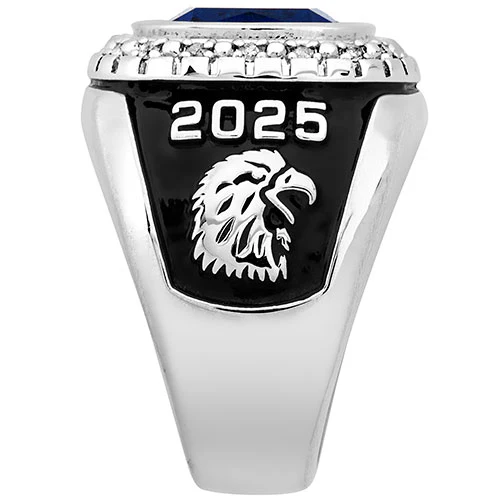 Men's Sterling Silver Diamond Accent Encrusted Traditional Class Ring - Image 4