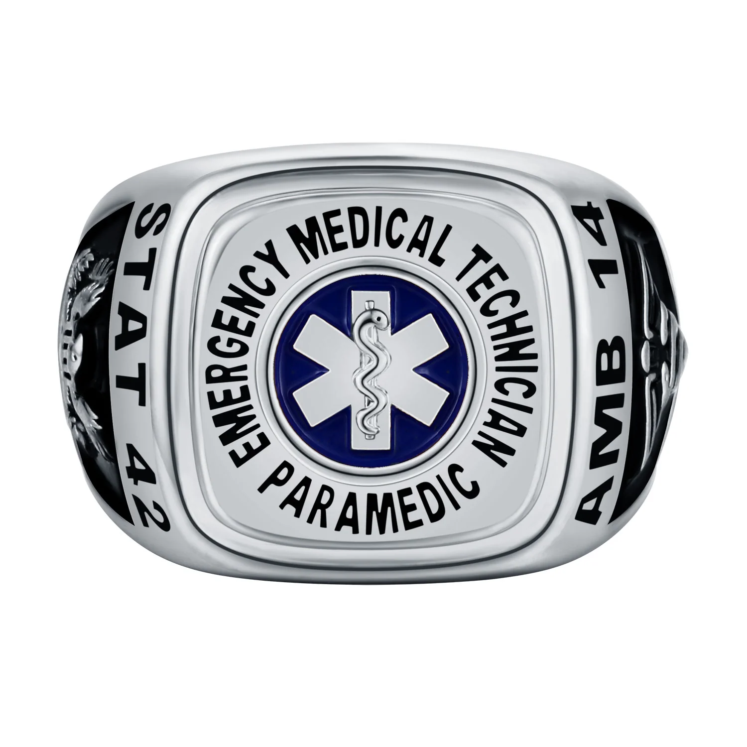 Men's Sterling Silver EMT First Responder Ring - Image 2