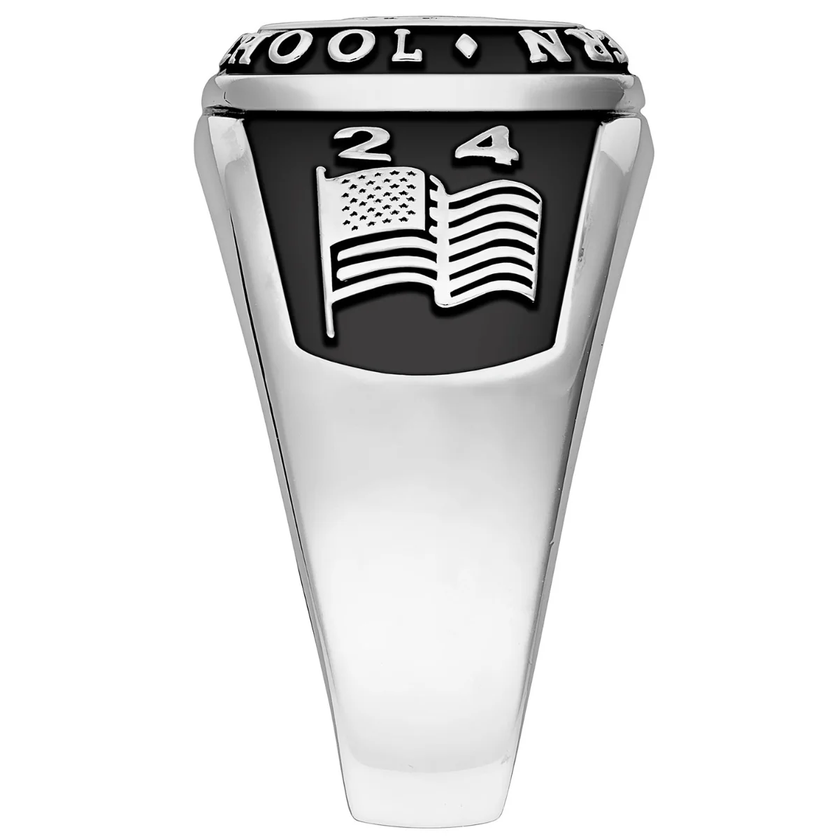 Men's Sterling Silver Multiple Graphics Traditional Class Ring - Image 4