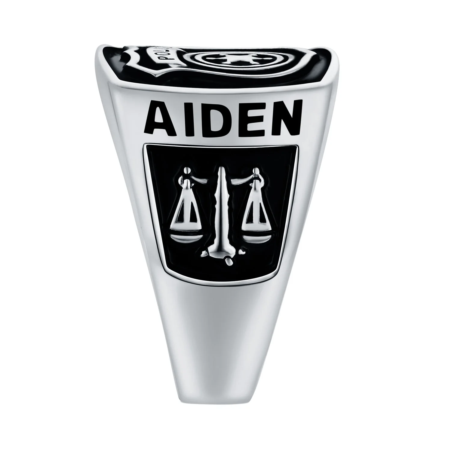 Men's Sterling Silver Police First Responder Ring - Image 3