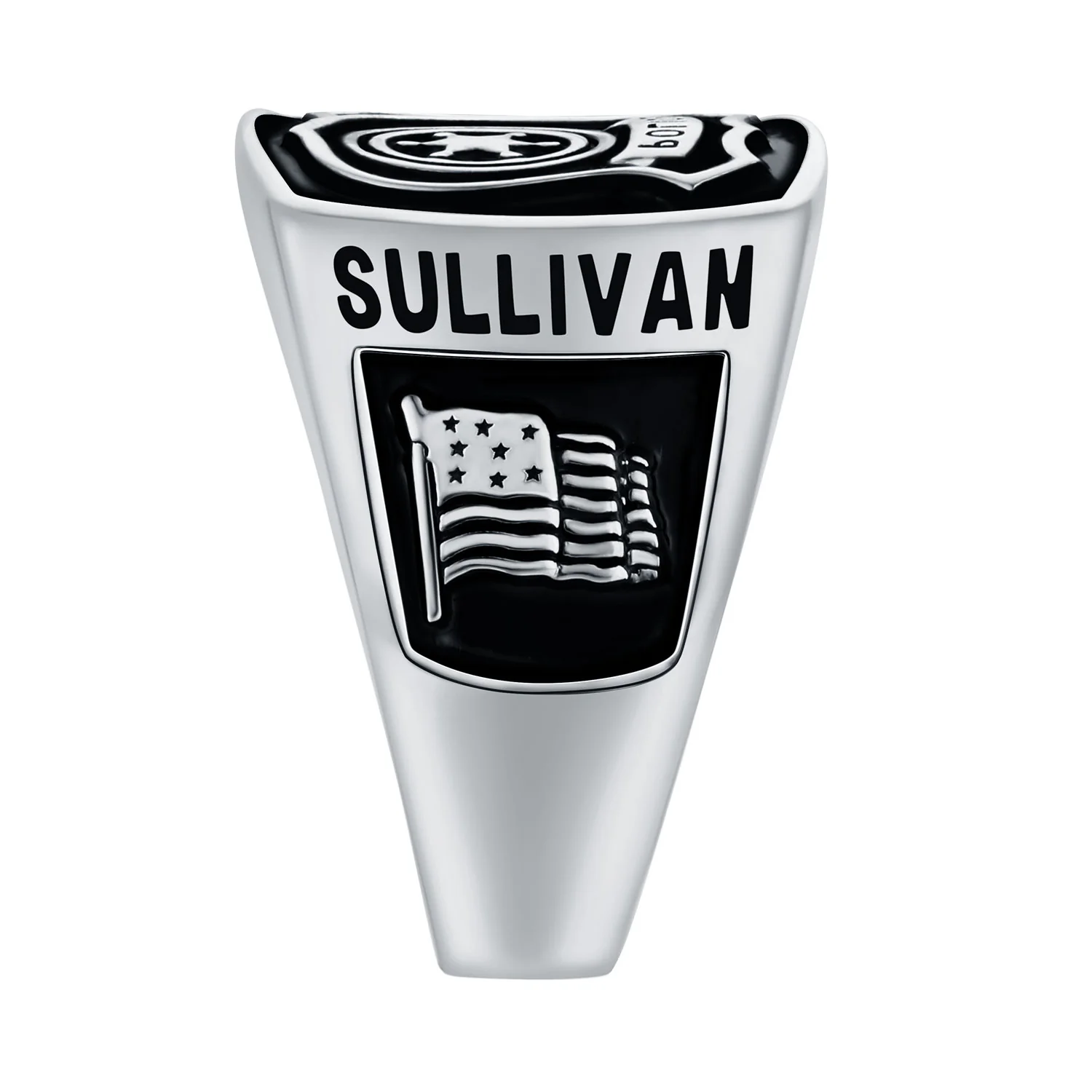 Men's Sterling Silver Police First Responder Ring - Image 4