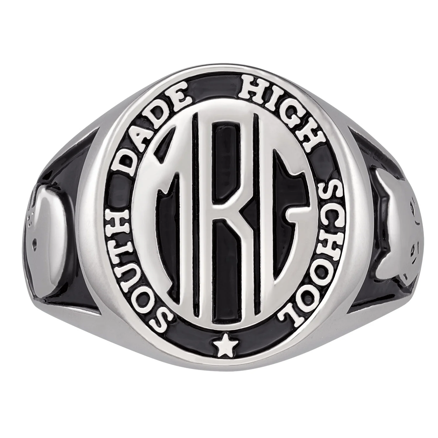 Men's Sterling Silver Signet Oval Class Ring - Image 2