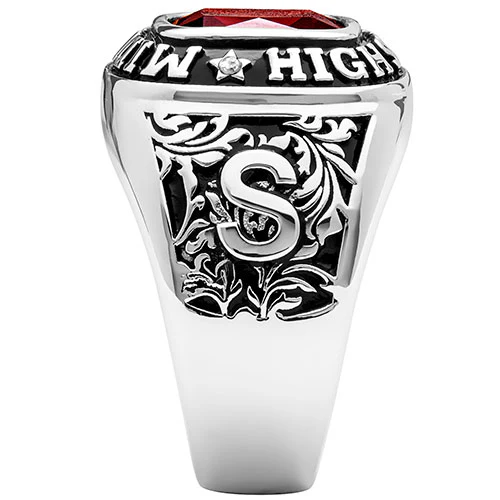 Men's Sterling Silver Traditional Diamond Accent Class Ring - Image 3