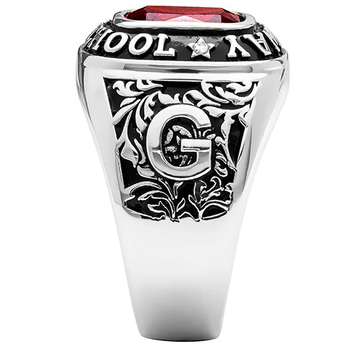 Men's Sterling Silver Traditional Diamond Accent Class Ring - Image 4