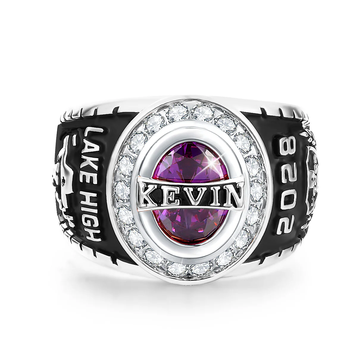 Men's Traditional CZ Oval Stone Personalized Top Class Ring - Image 2