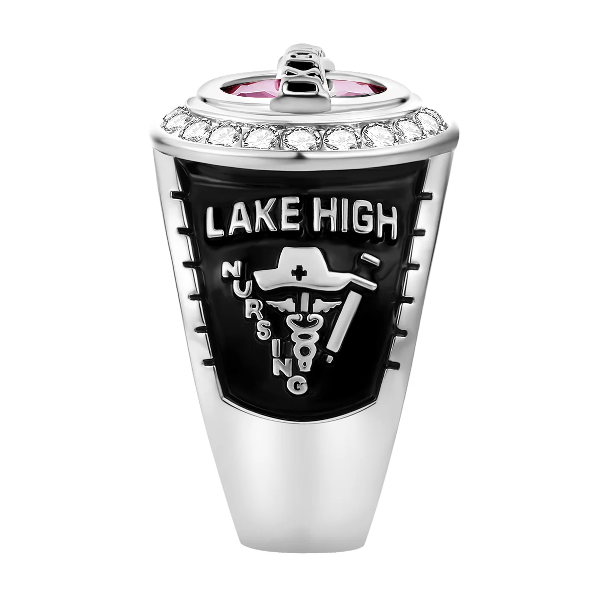 Men's Traditional CZ Oval Stone Personalized Top Class Ring - Image 3