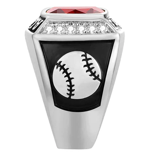Men's Traditional CZ Square Birthstone Class Ring - Image 3