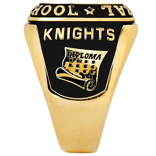 Men's Yellow CELEBRIUM Double Row Traditional Class Ring - Image 5