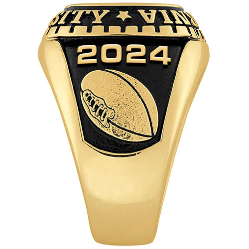 Men's Yellow CELEBRIUM Large Traditional Checkerboard Birthstone Class Ring - Image 5