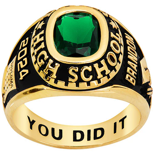 Men's Yellow CELEBRIUM Traditional Cushion Birthstone Class Ring
